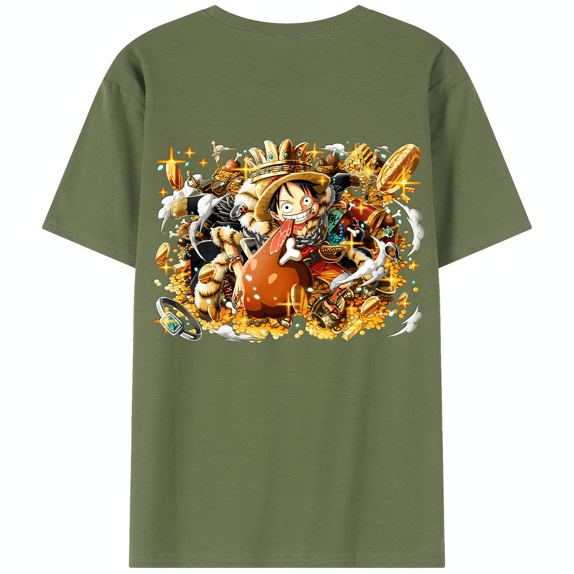ワンピース モンキー・D・ルフィ ONE PIECE Monkey D. Luffy 綿100％半袖Tシャツ（背面プリント）